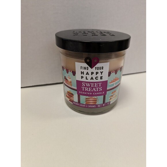 Find Your Happy Place Sweet Treats Brown Sugar Caramel Scented Candle 7oz NEW - Picture 5 of 5